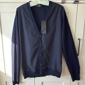 Verri Tess V-NeckCardigan Men's' XL Navy Blue Italian Design Contemporary NWT